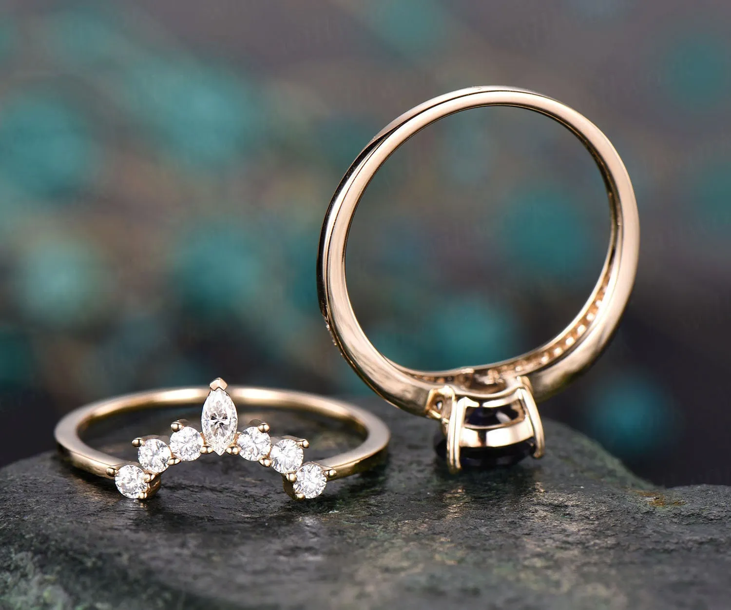 Custom order for Seth Myhre(2pc ring set, 14k rose gold, ring size not provided) sold by Willwork Jewelry product image thumbnail 4