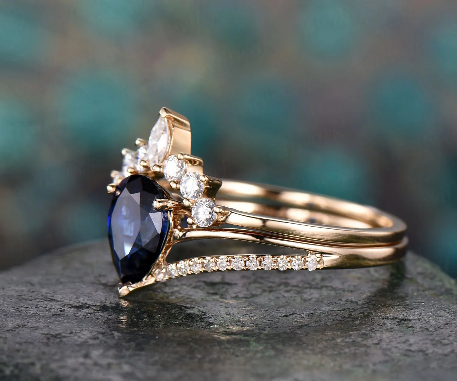 Custom order for Seth Myhre(2pc ring set, 14k rose gold, ring size not provided) sold by Willwork Jewelry product image thumbnail 3