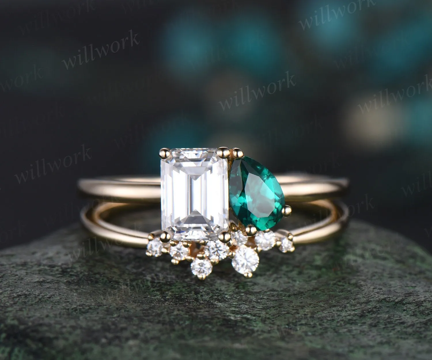 Custom order for Sheila Guerrero(2pc ring set, 925 sterling silver, ring size 3.75) sold by Willwork Jewelry