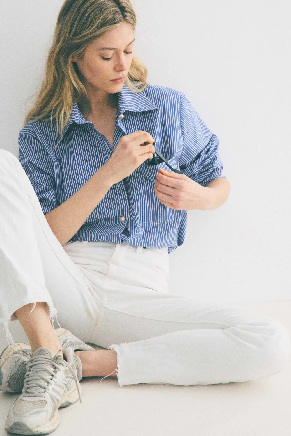 Chemise Boy rayures marine / blanc sold by Martin Martin product image thumbnail 3