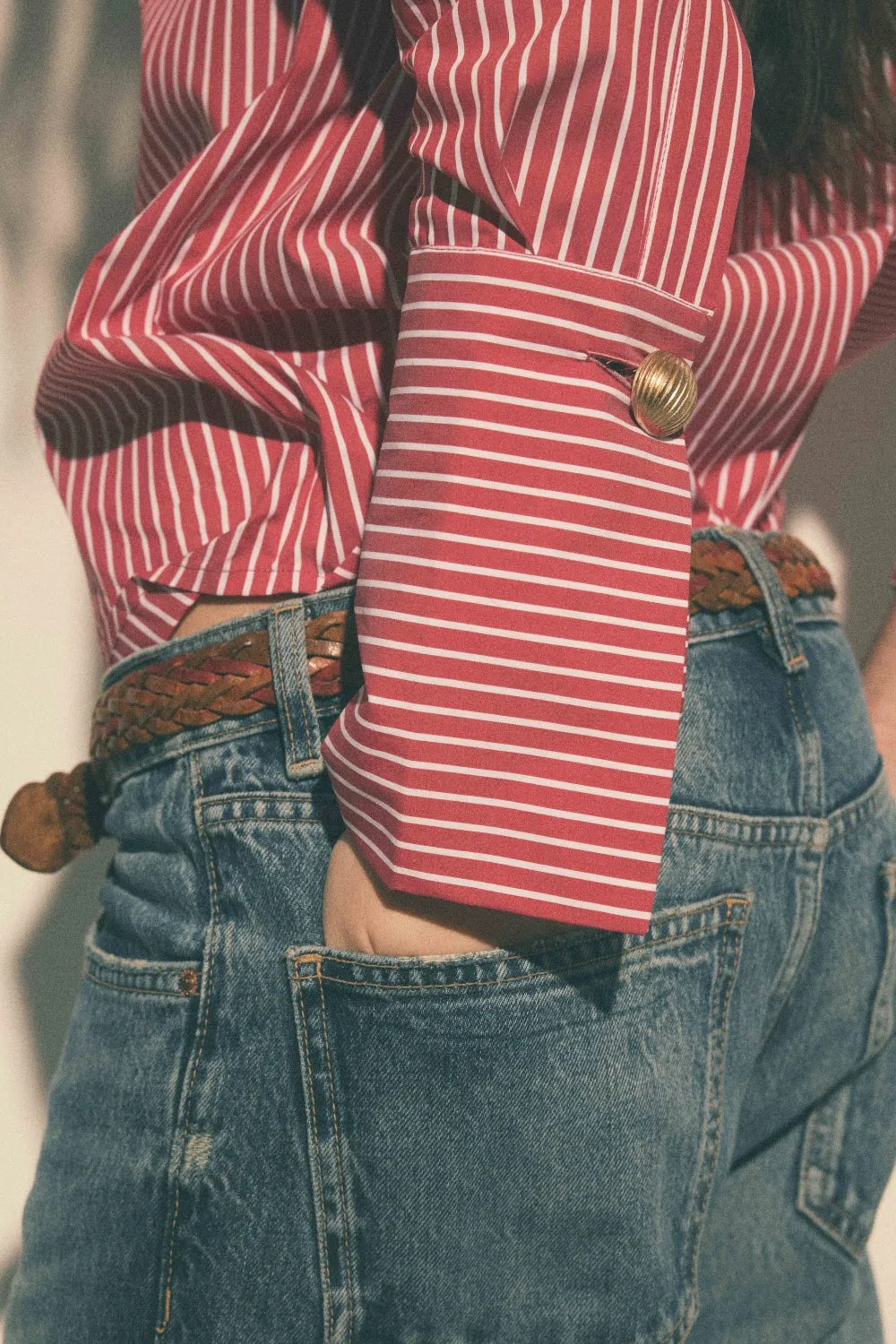 Chemise Agathe rayures rouge et blanc sold by Martin Martin product image thumbnail 3