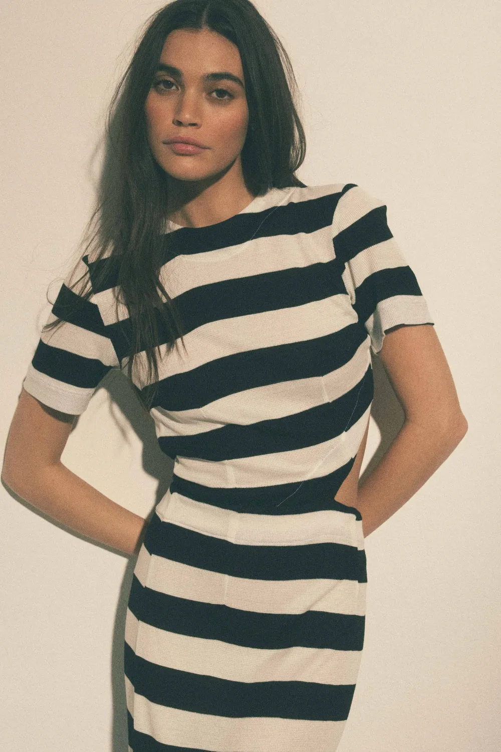 Robe Klyde rayures noir et blanc sold by Martin Martin product image thumbnail 4