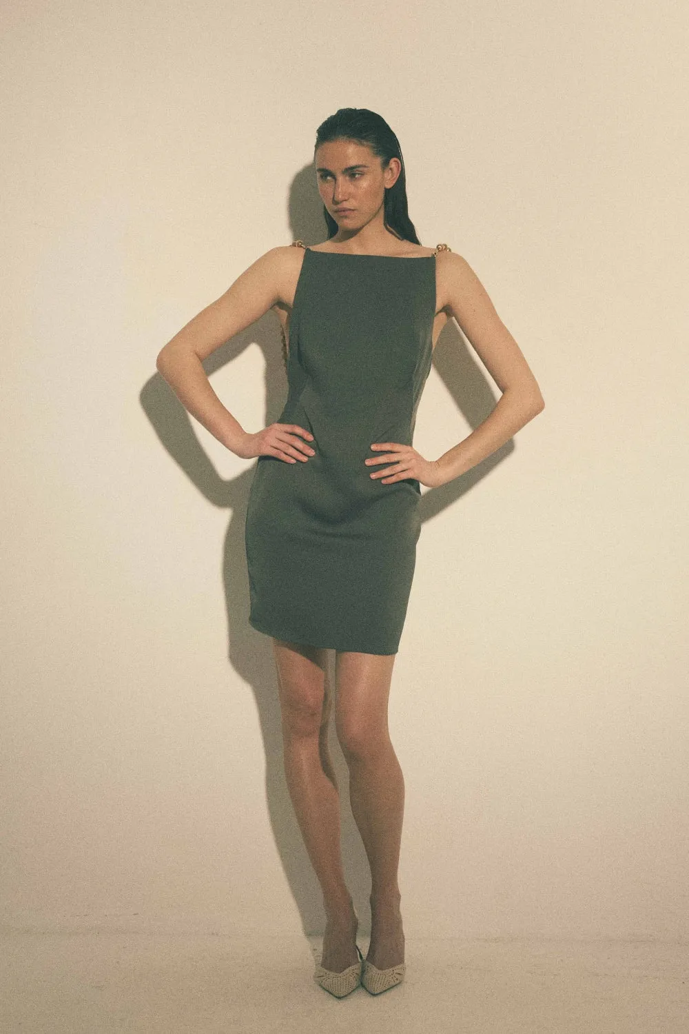 Robe mini Pam kaki sold by Martin Martin product image thumbnail 3