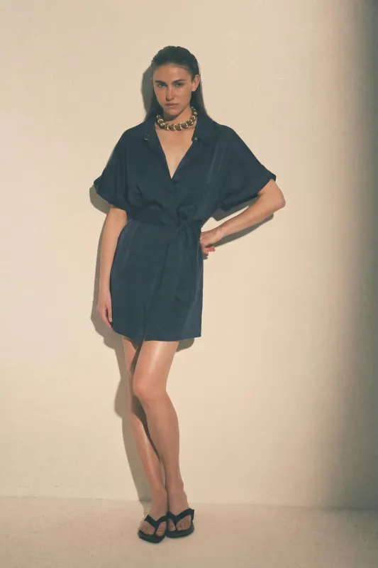 Robe mini-Constance bleu marine made by Martin Martin