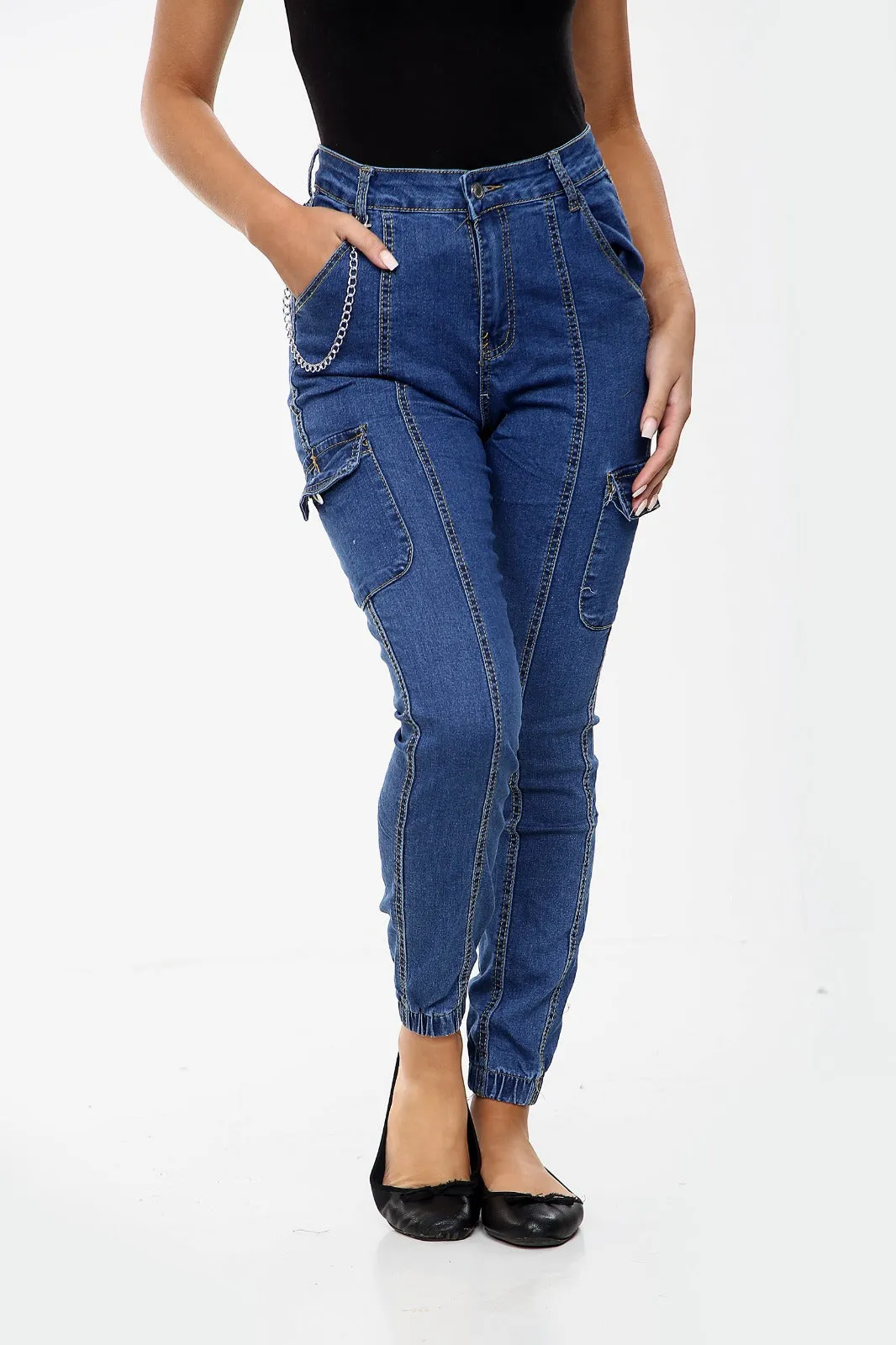 BLUE CARGO Ladies High Waisted Jeans sold by Denimwise