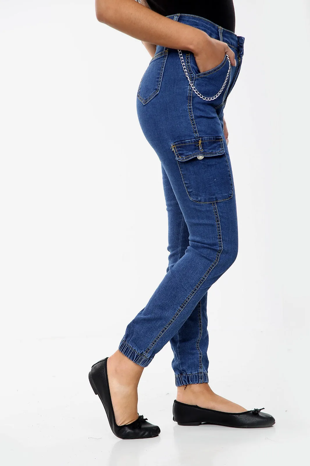 BLUE CARGO Ladies High Waisted Jeans sold by Denimwise product image thumbnail 2