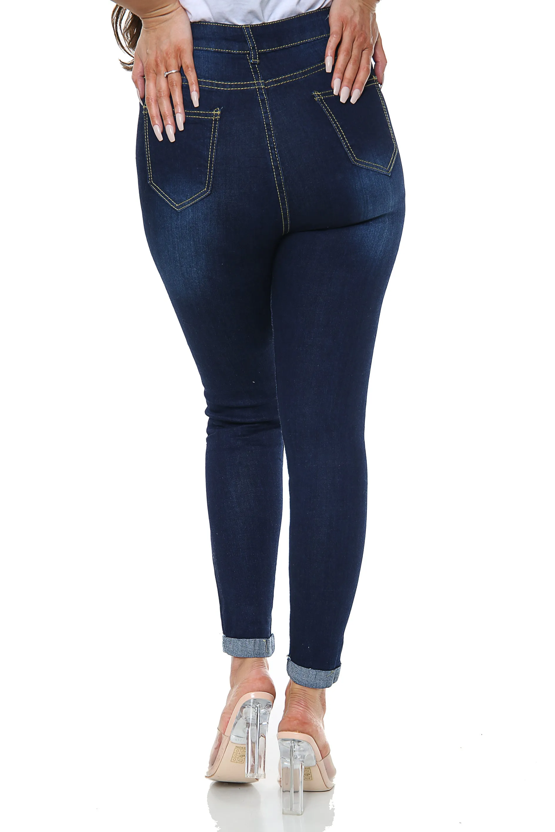 Blue High Waisted Ripped Jeans sold by Denimwise product image thumbnail 4