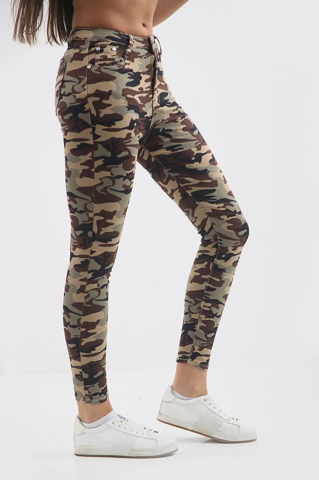 Camouflage Ladies high waisted Plain jean sold by Denimwise product image thumbnail 3