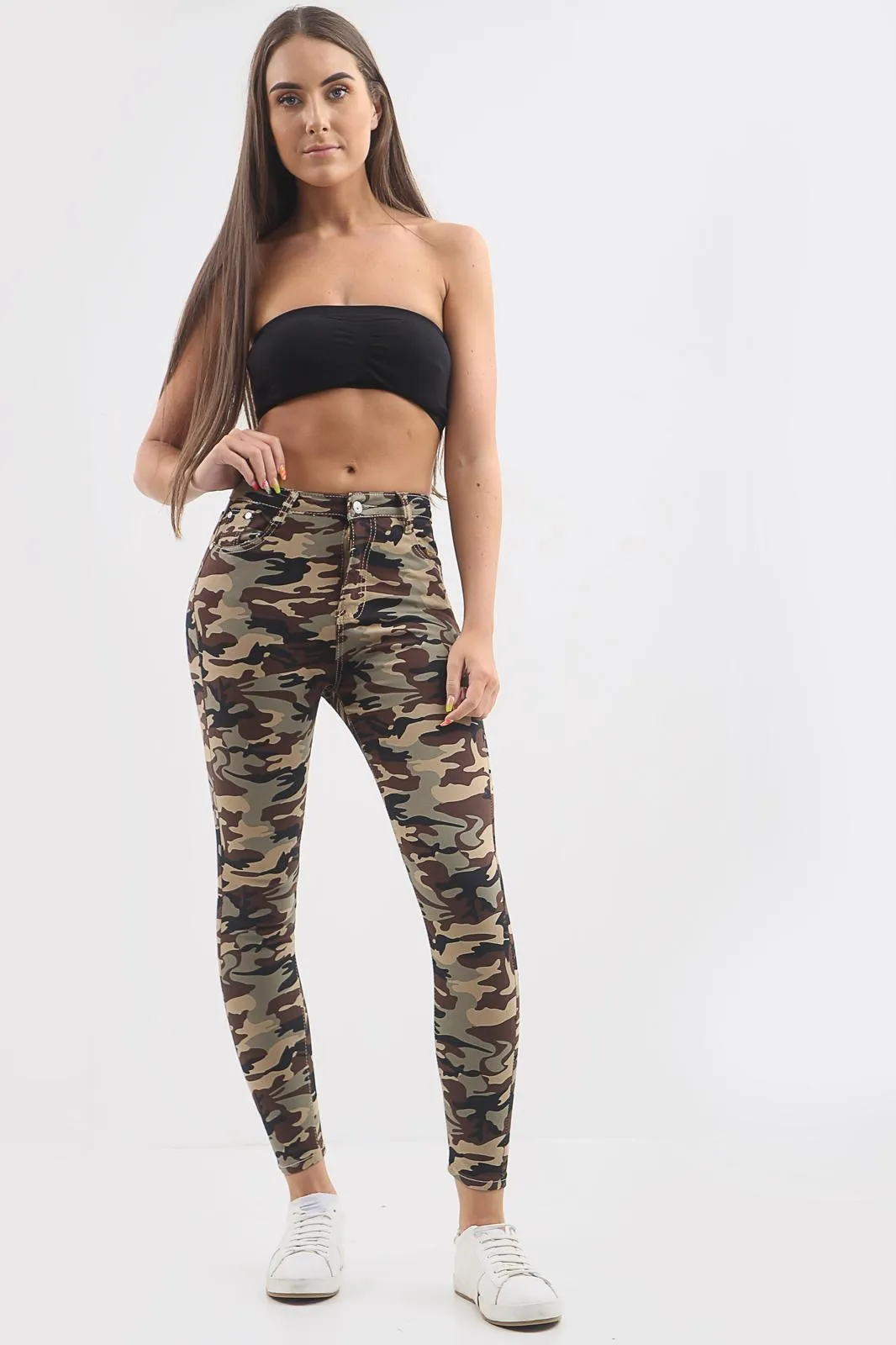 Camouflage Ladies high waisted Plain jean sold by Denimwise