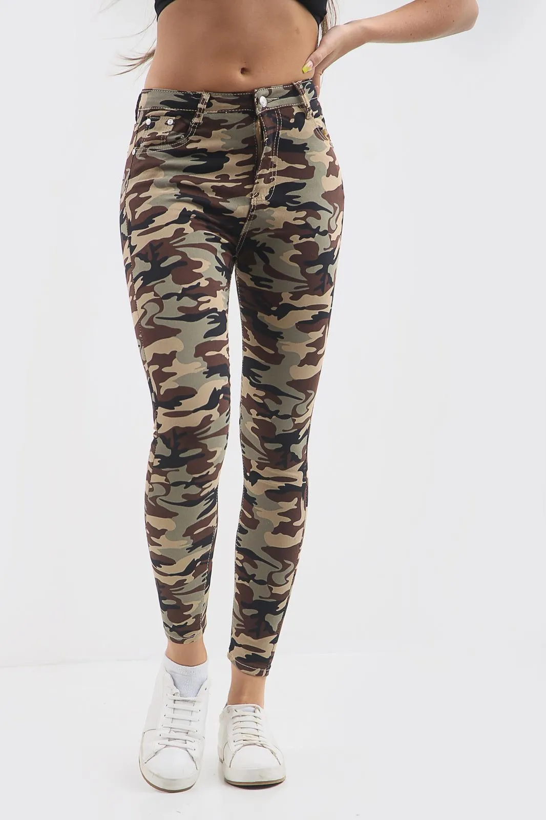 Camouflage Ladies high waisted Plain jean sold by Denimwise product image thumbnail 2