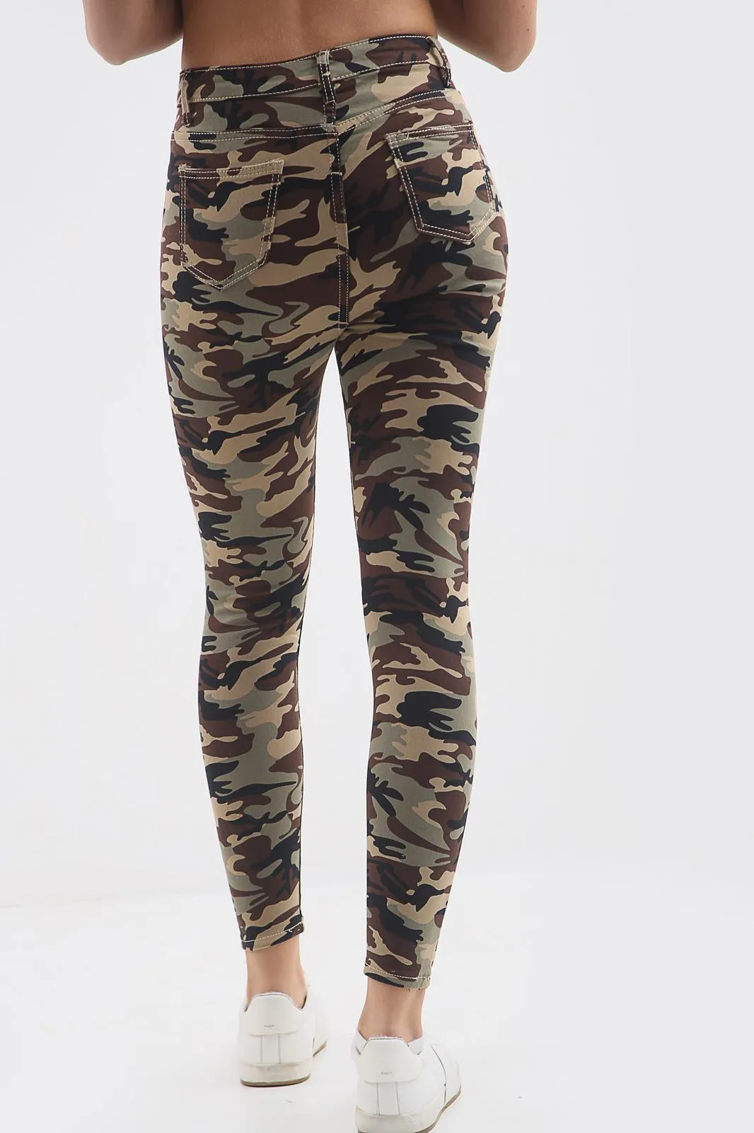 Camouflage Ladies high waisted Plain jean sold by Denimwise product image thumbnail 4