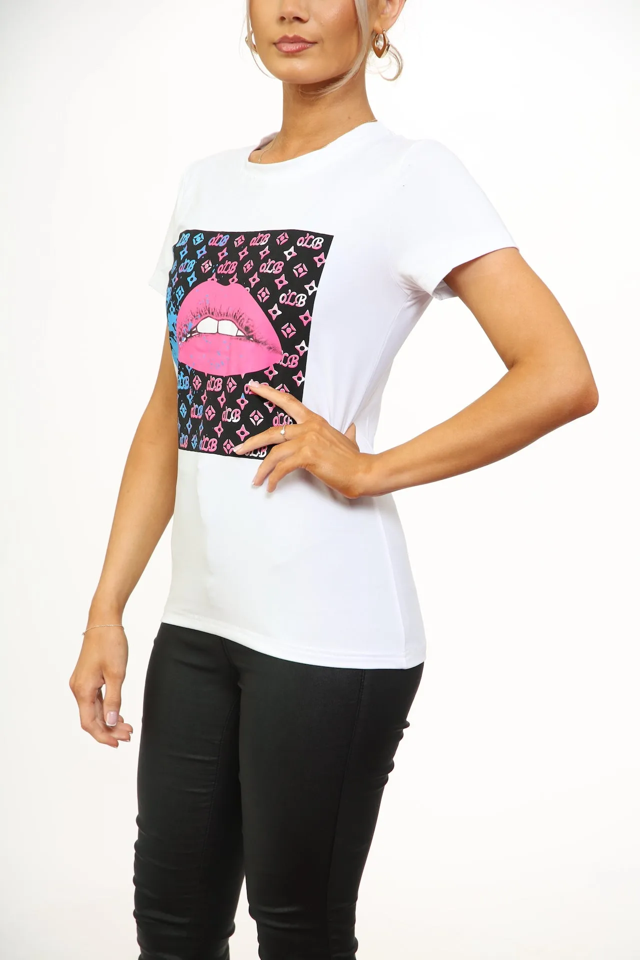 'LIP ' PRINT T-SHIRT sold by Denimwise product image thumbnail 3