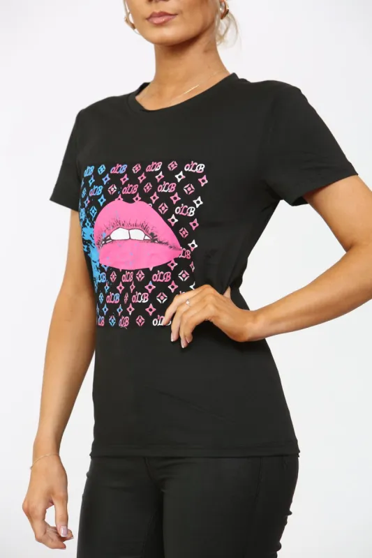 'LIP '  PRINT T-SHIRT sold by Denimwise