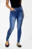 BLUE Diamante Ladies High waisted jeans sold by Denimwise