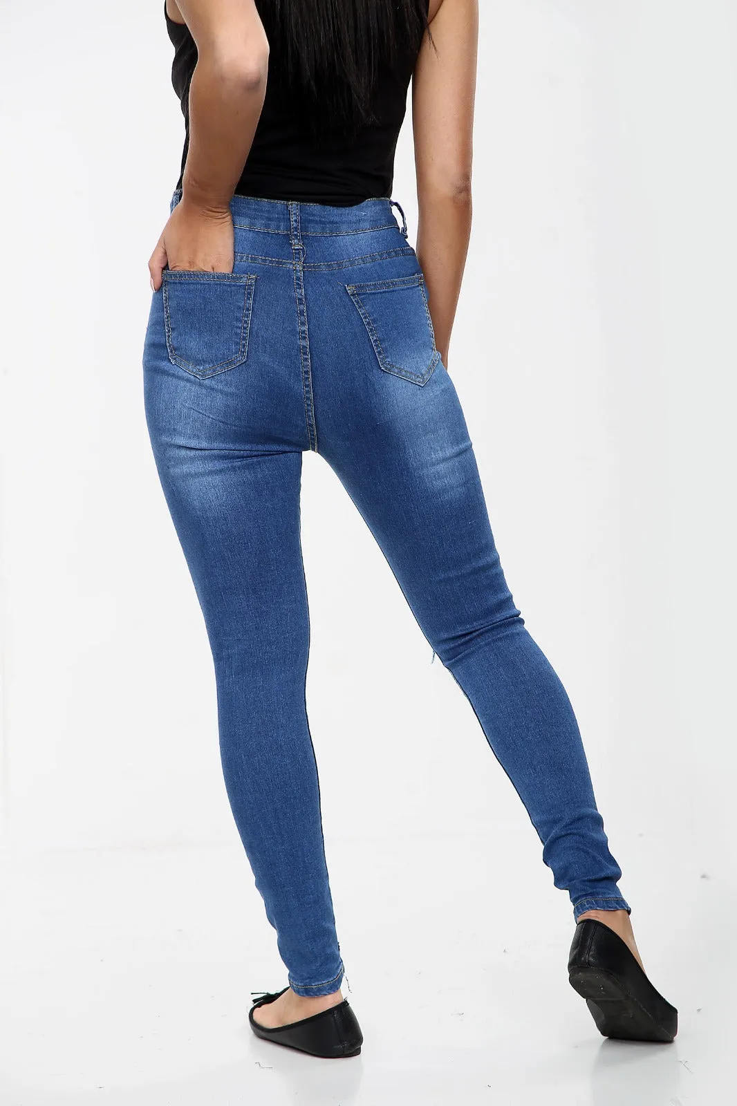 BLUE Diamante Ladies High waisted jeans sold by Denimwise product image thumbnail 4