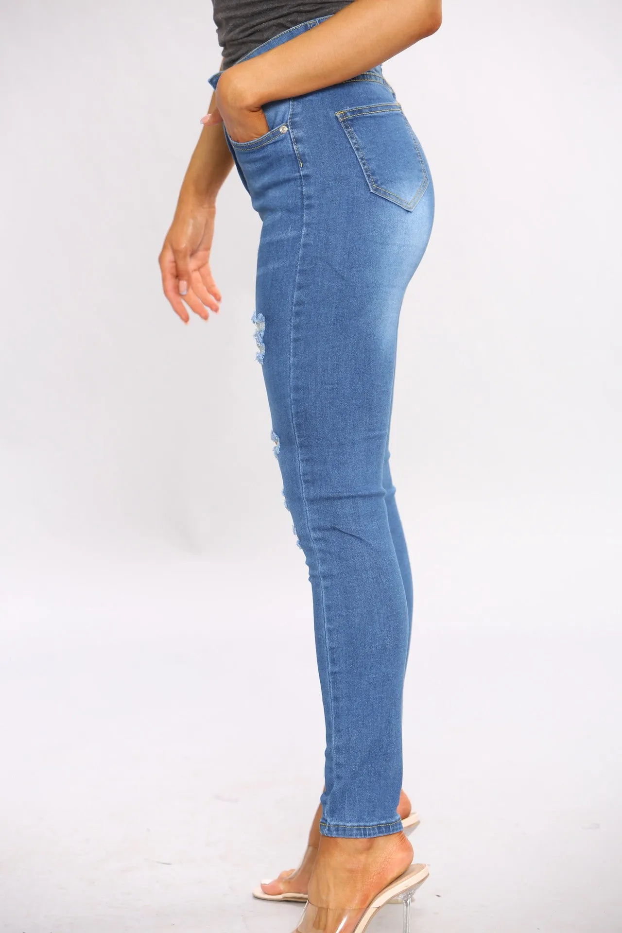 High Waisted Super Stretch Skinny Jeans sold by Denimwise product image thumbnail 4