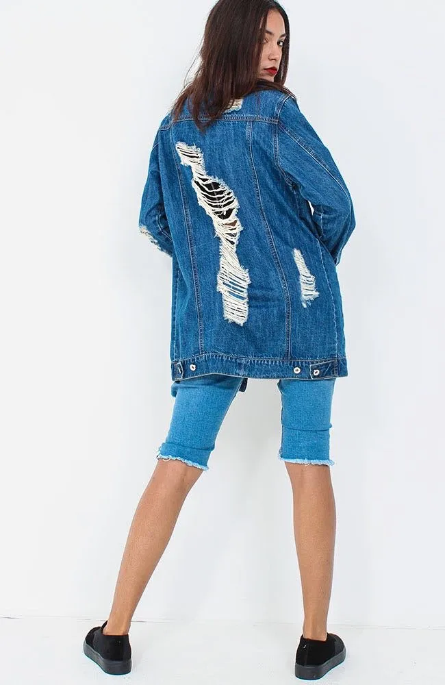 Blue Long Denim Jacket sold by Denimwise product image thumbnail 2