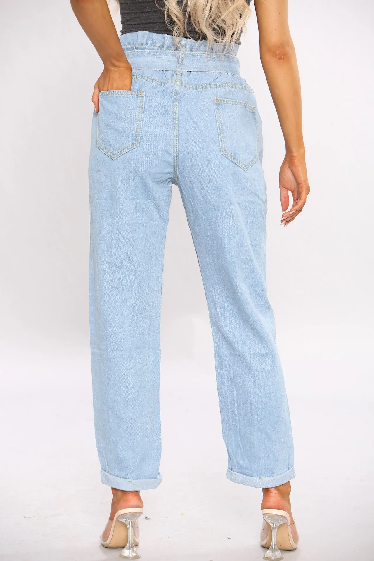 Paperbag Wide Leg Jeans In light Blue sold by Denimwise product image thumbnail 4