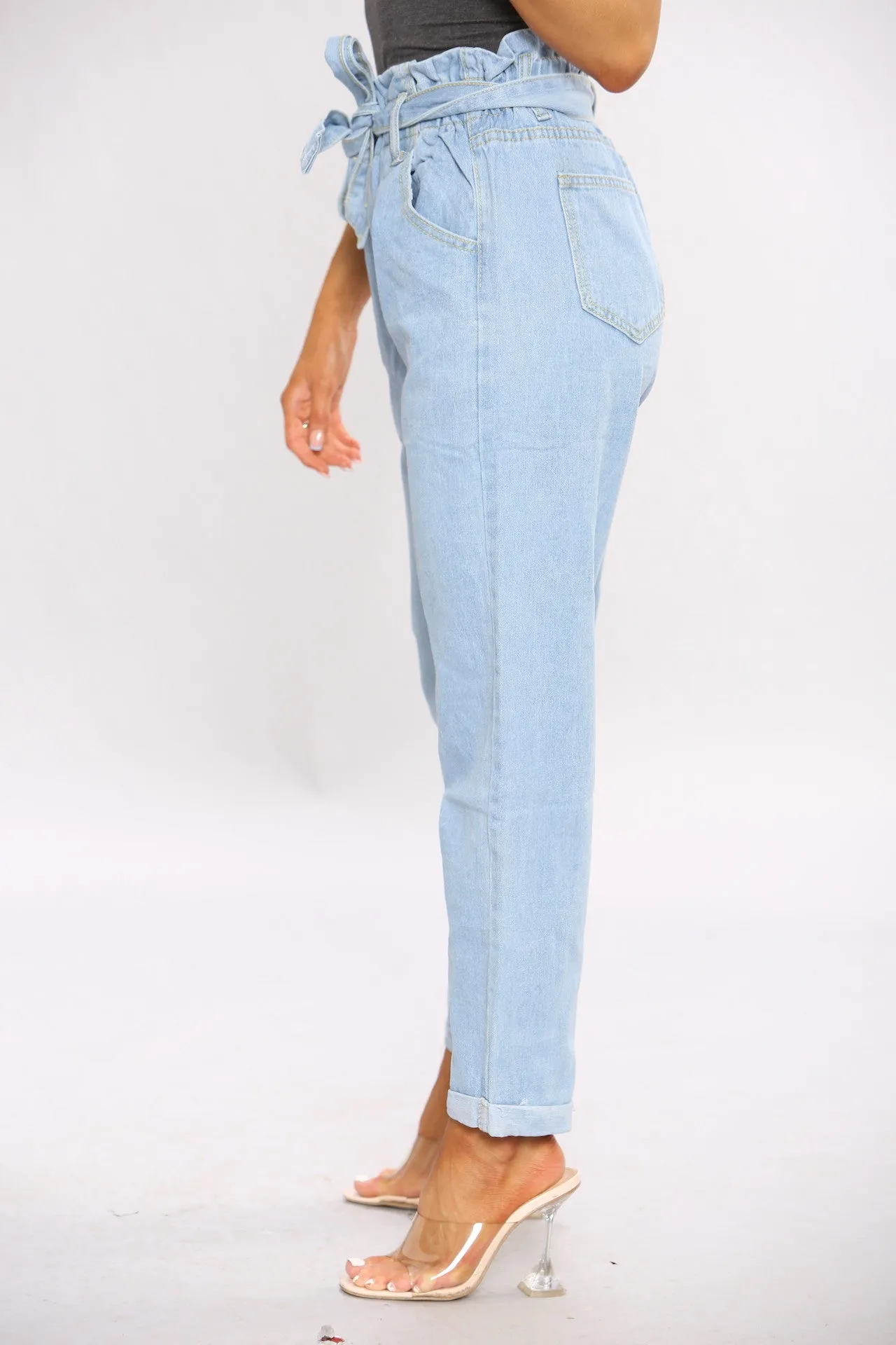 Paperbag Wide Leg Jeans In light Blue sold by Denimwise product image thumbnail 3