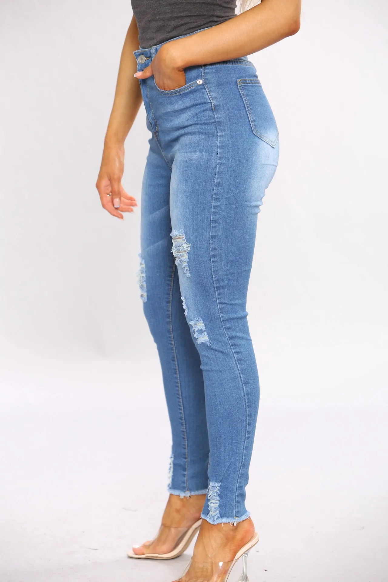 Denim Ripped Skinny Jeans sold by Denimwise product image thumbnail 3
