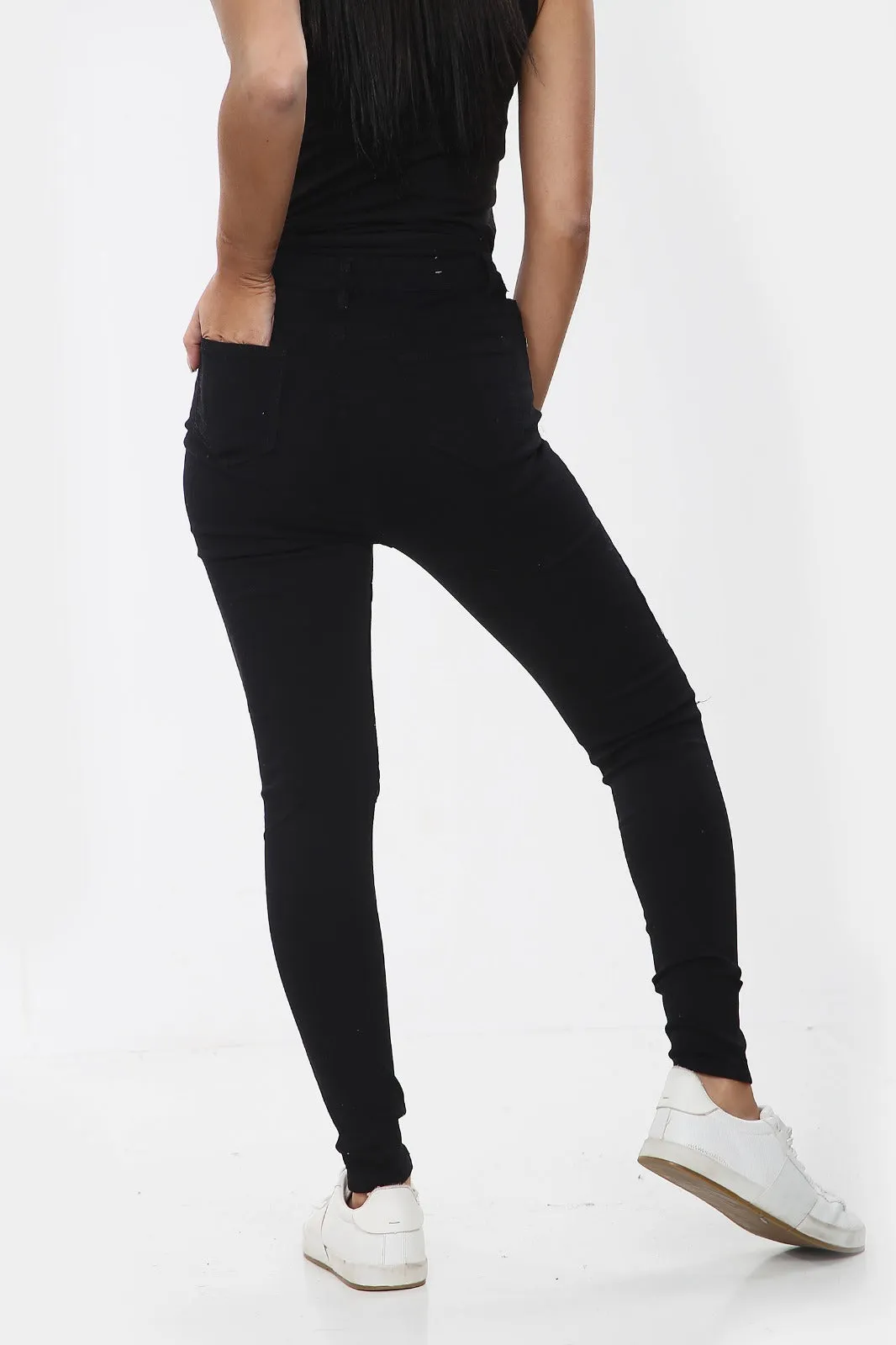 BLACK RIPPED Ladies High Waisted Jeans sold by Denimwise product image thumbnail 4