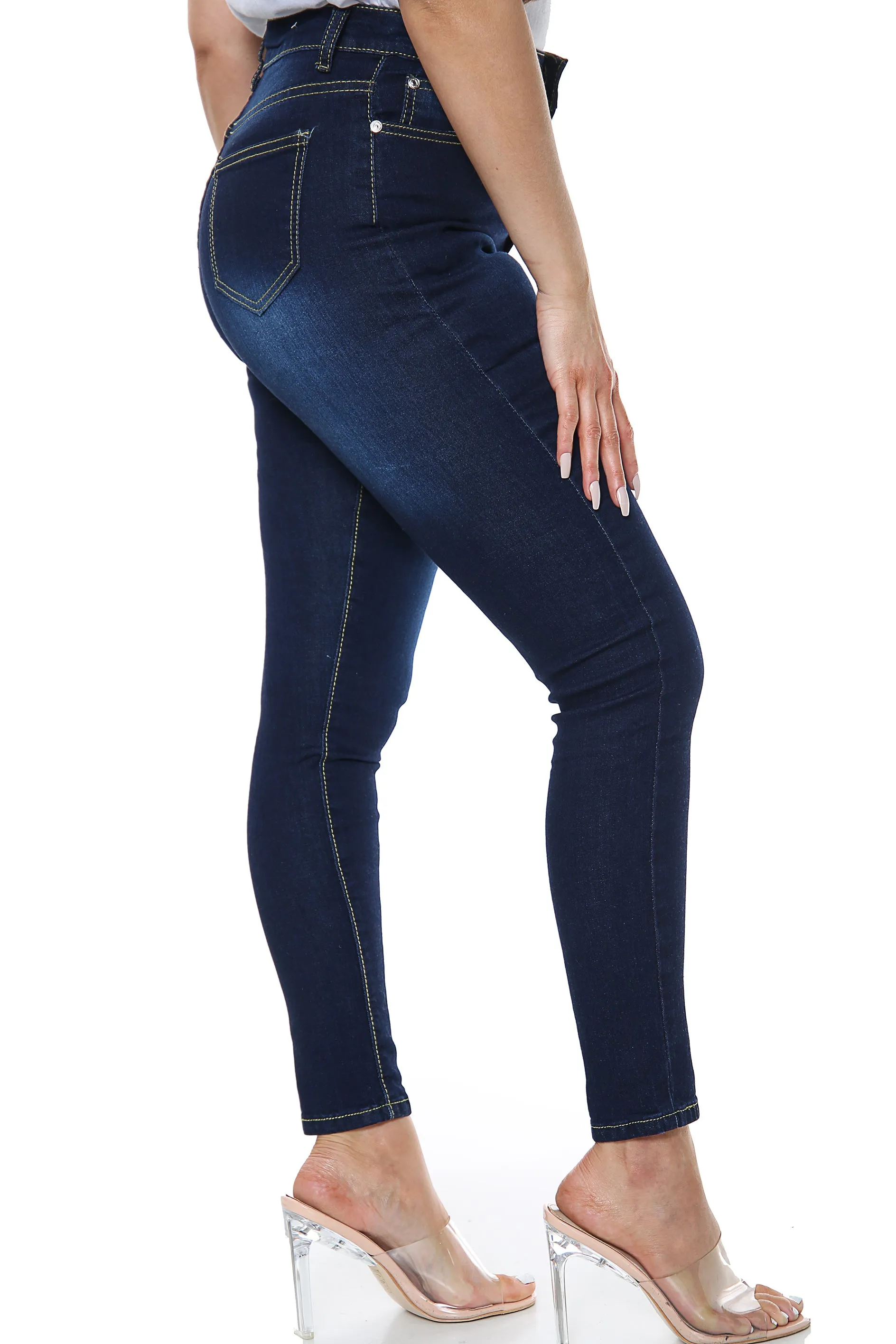 Blue High waisted Plain Jeans sold by Denimwise product image thumbnail 3