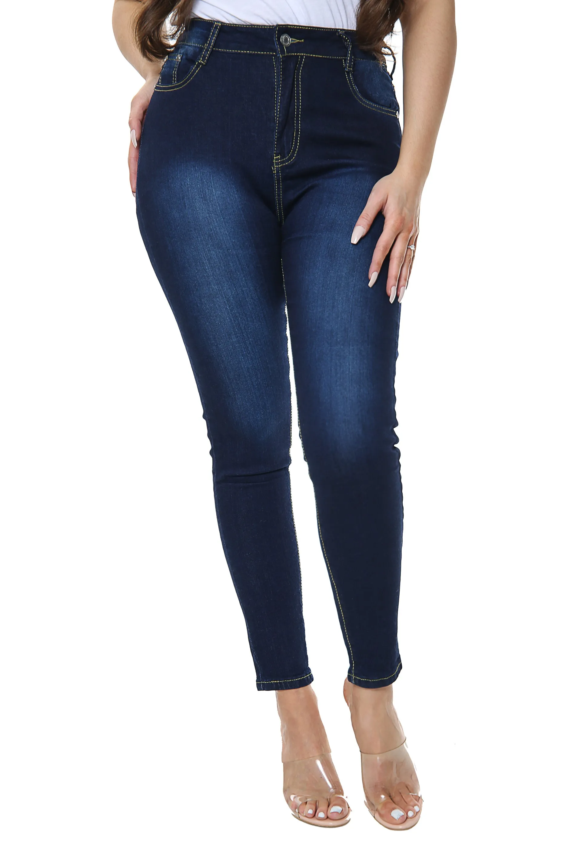 Blue High waisted Plain Jeans sold by Denimwise product image thumbnail 2