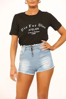 New Zip UP Distressed High Waisted Denim Shorts sold by Denimwise