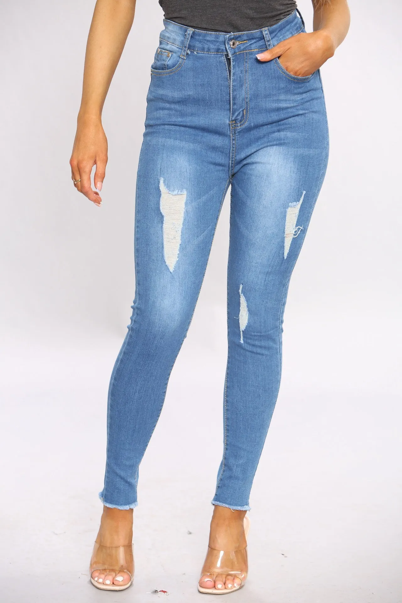 Ripped Skinny Jeans For Women sold by Denimwise product image thumbnail 2