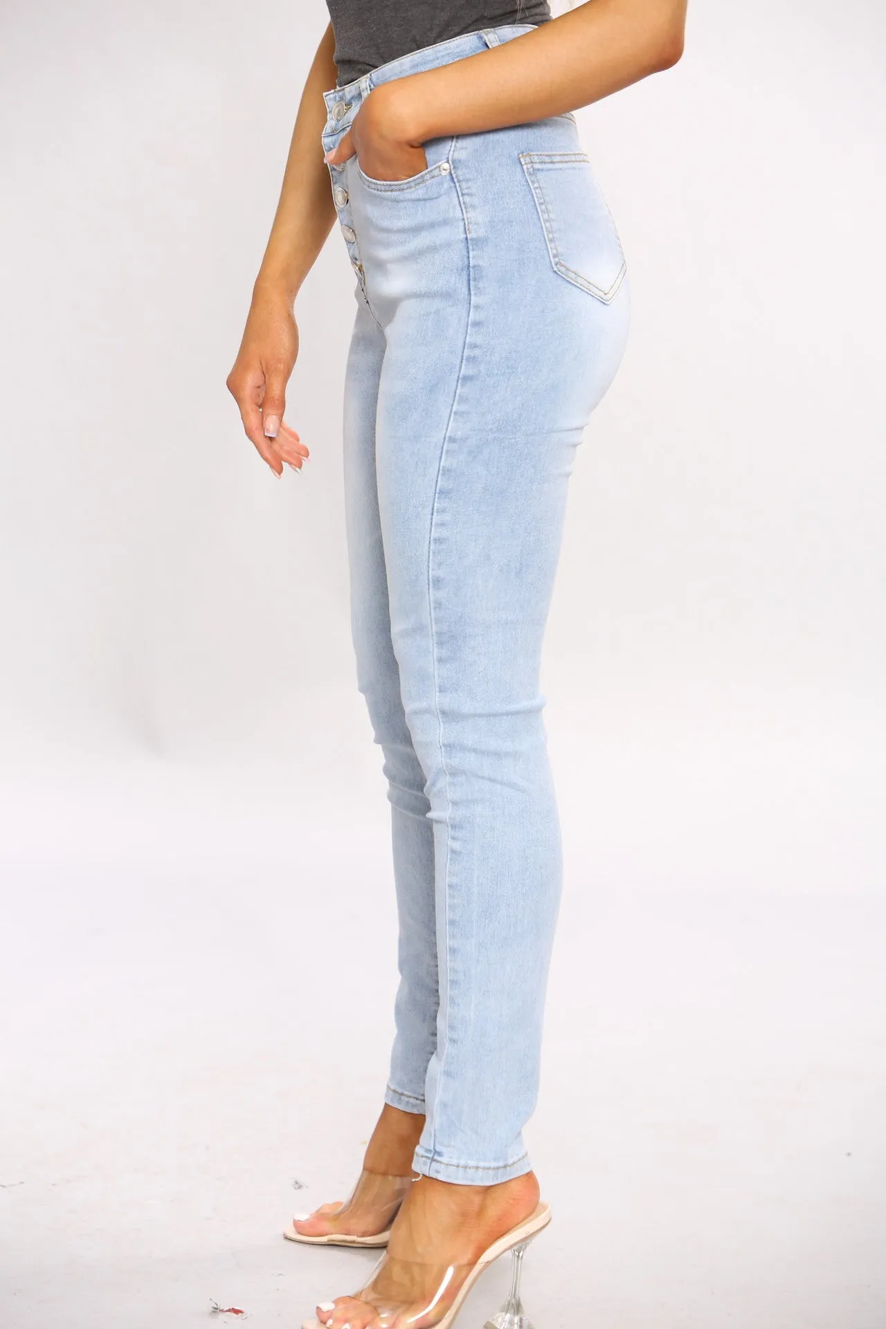 High Waisted Five Button Jeans For Women sold by Denimwise product image thumbnail 3