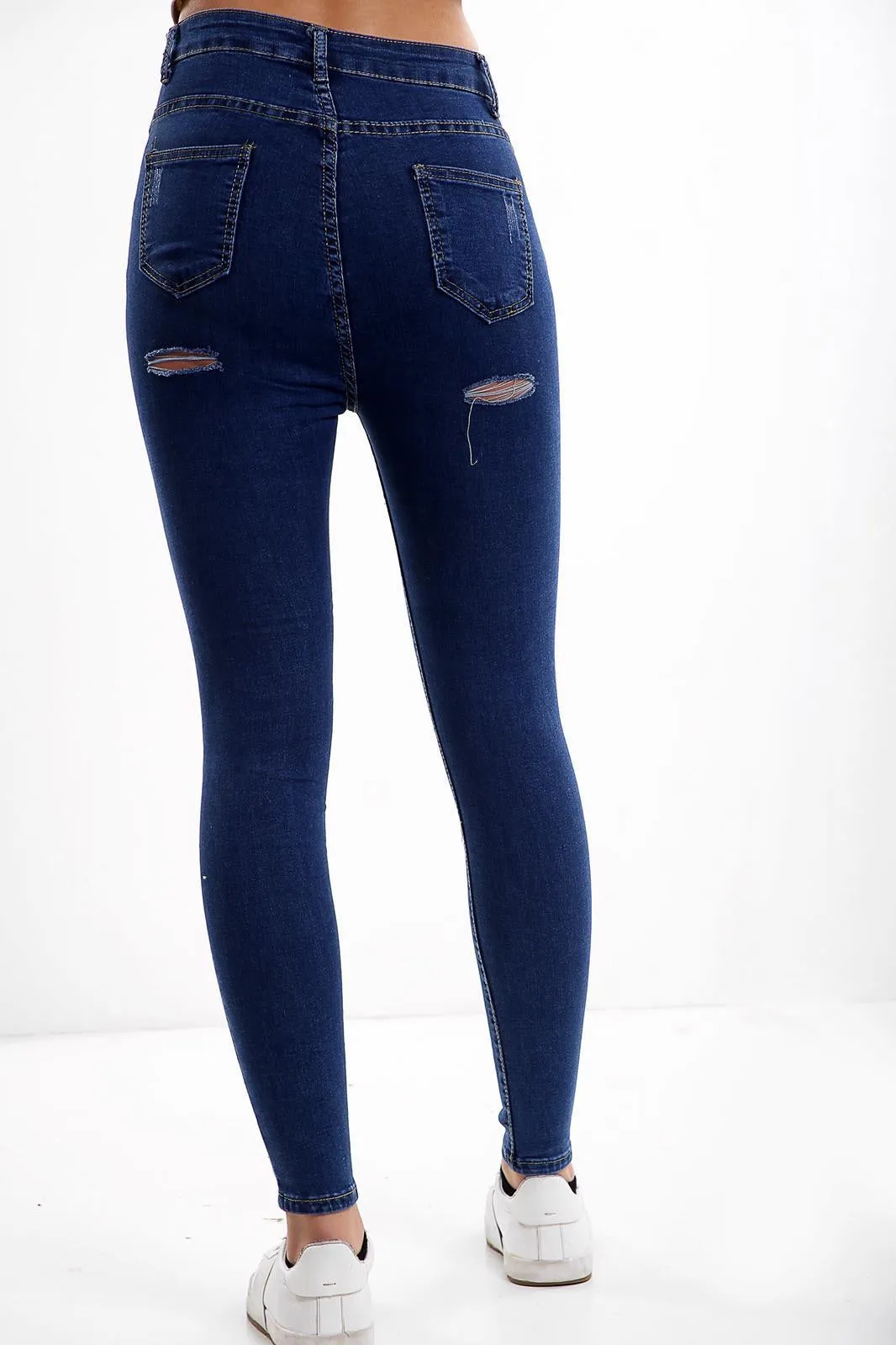 Blue Ladies High Waisted Multi Cut Jeans sold by Denimwise product image thumbnail 4