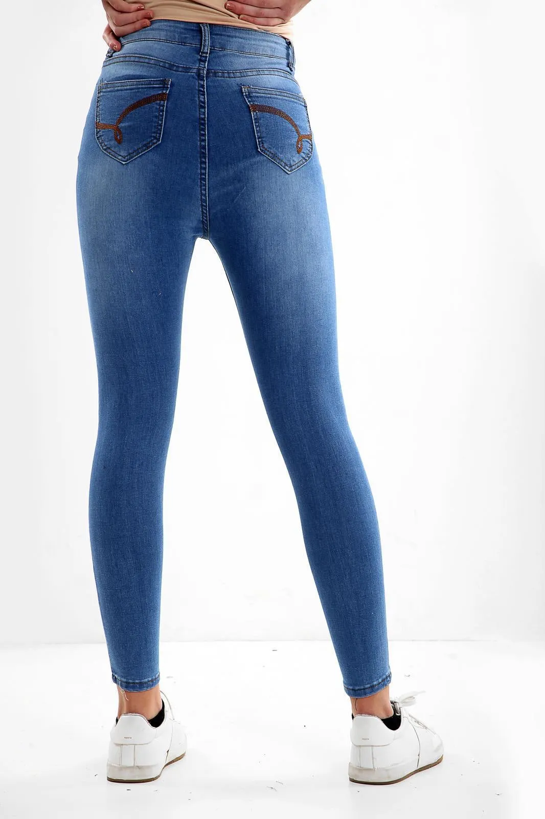 Stretch High Waisted Denim Skinny Jeans sold by Denimwise product image thumbnail 3
