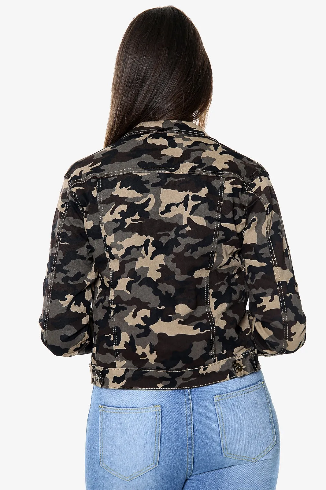 Camo Stretch Denim Jacket sold by Denimwise
