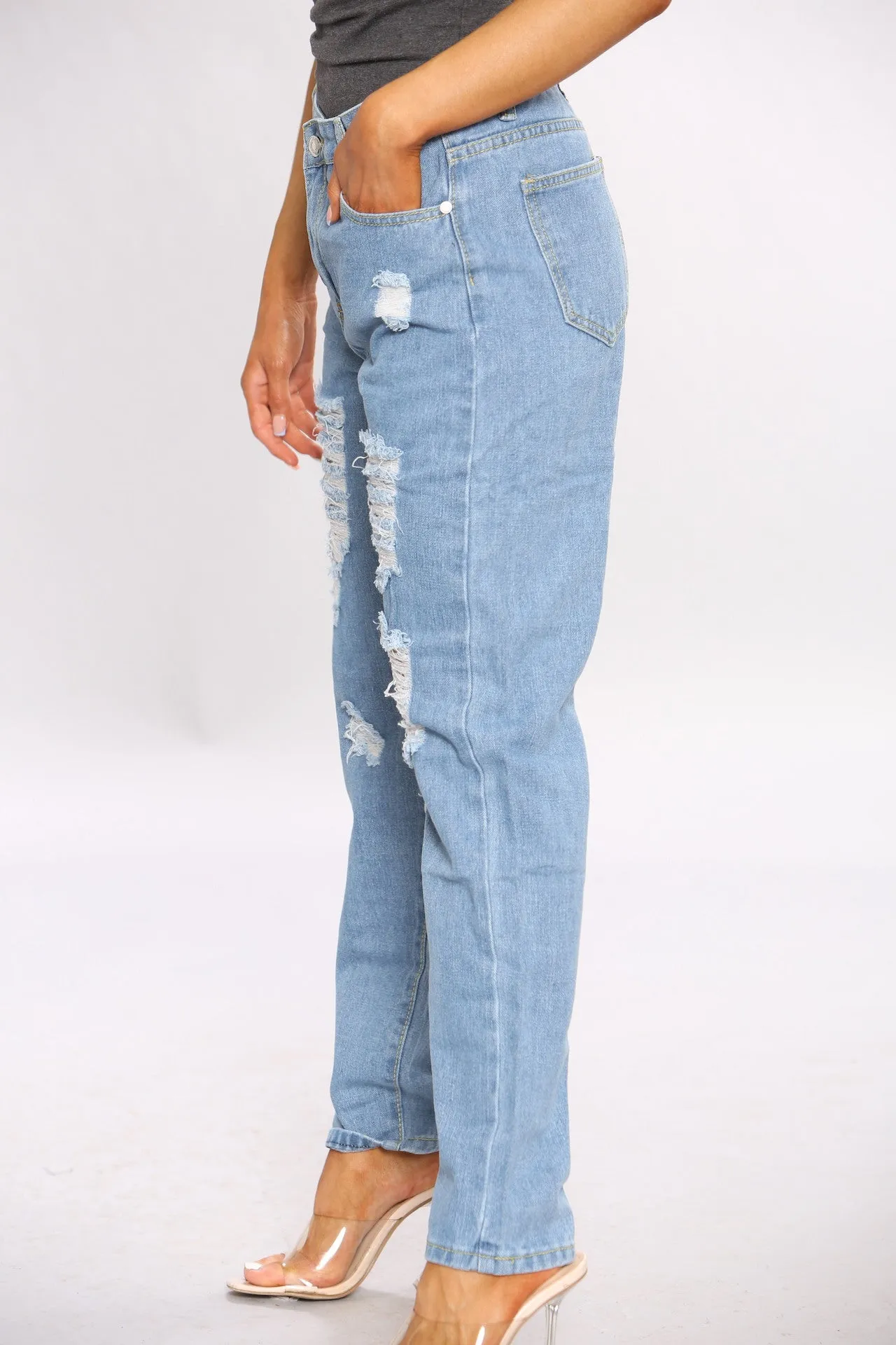 Denim Blue wash Mom Jeans sold by Denimwise product image thumbnail 3