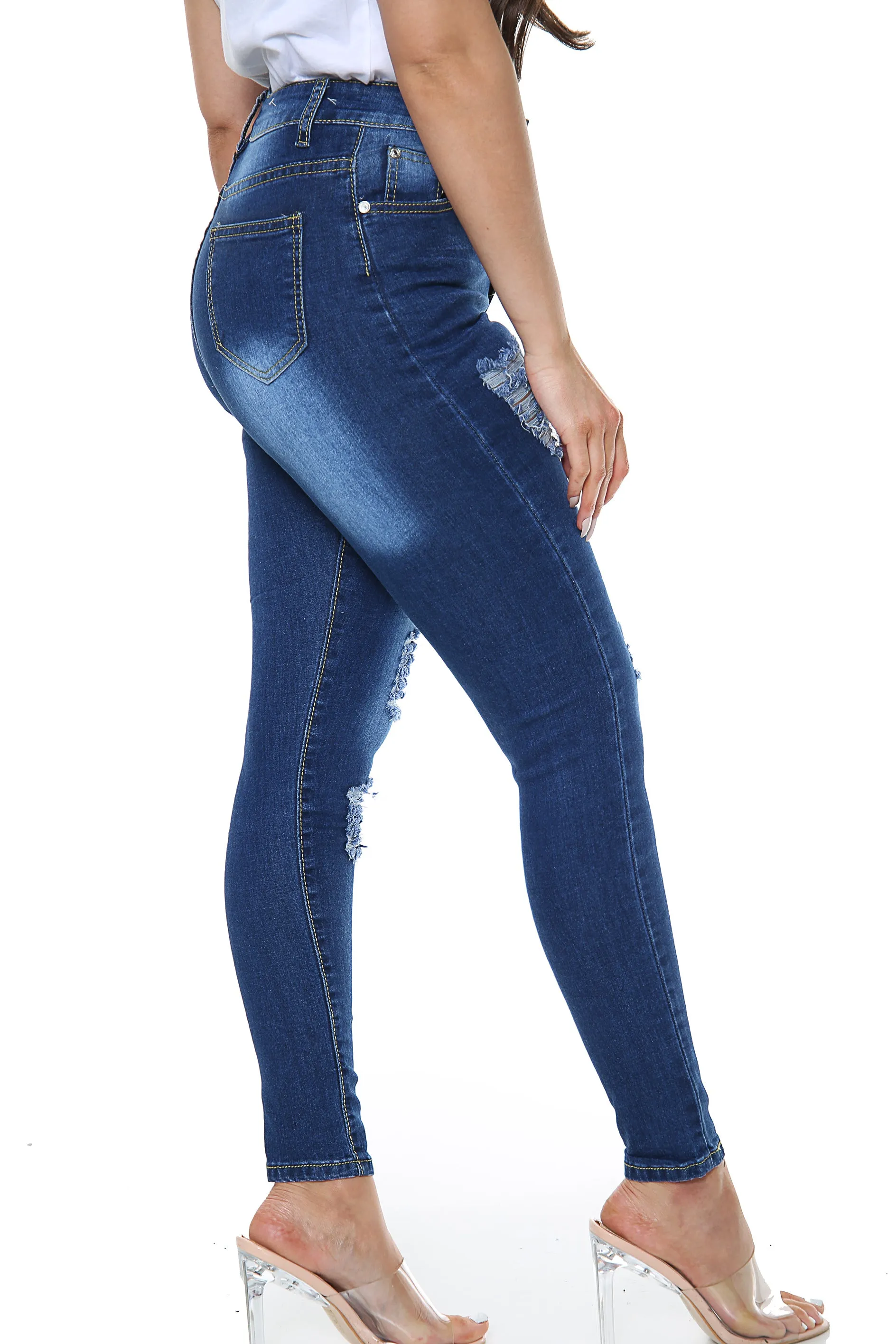 Blue High waisted Jeans sold by Denimwise product image thumbnail 3