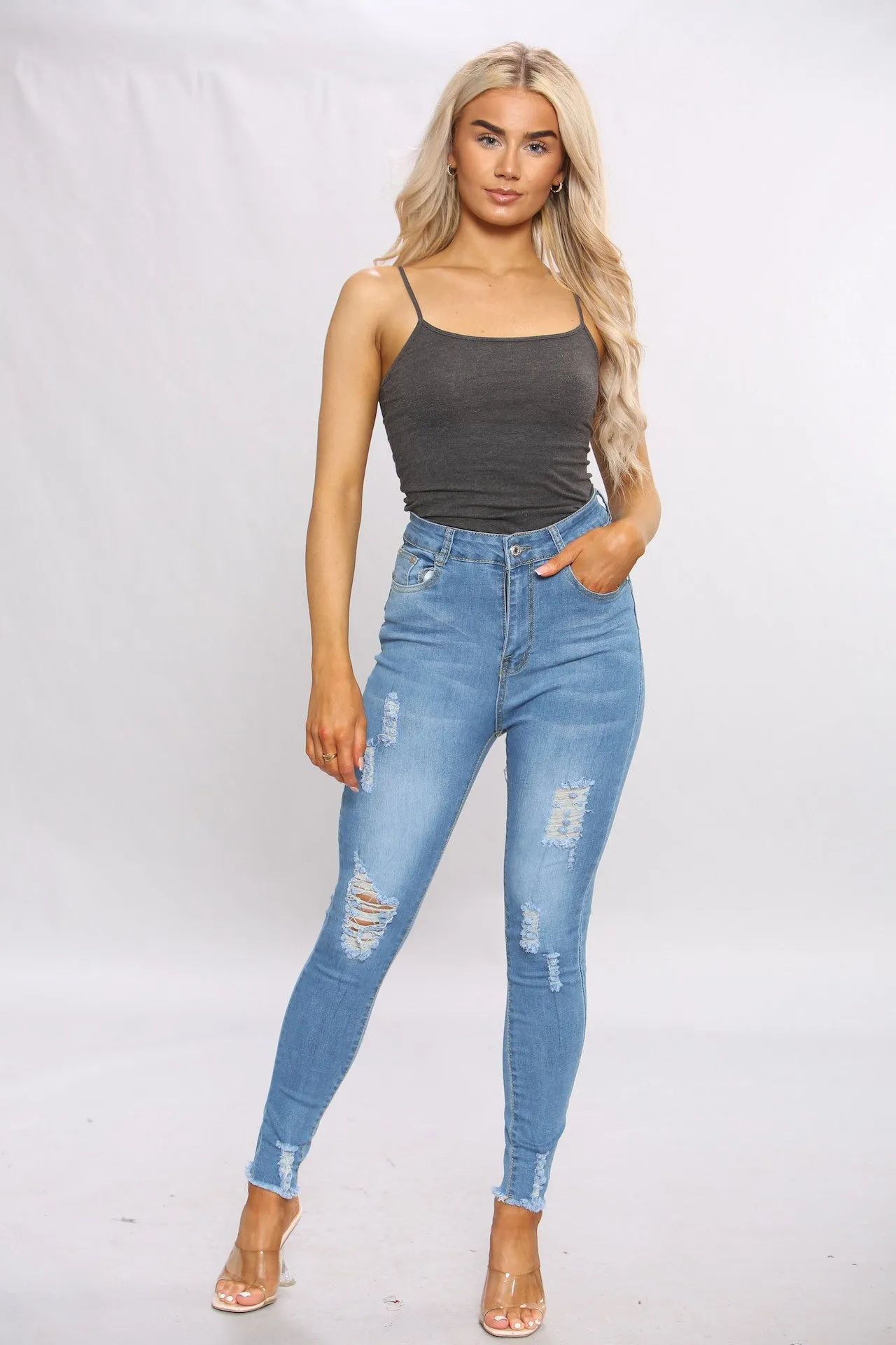 Denim Ripped Skinny Jeans sold by Denimwise product image thumbnail 2