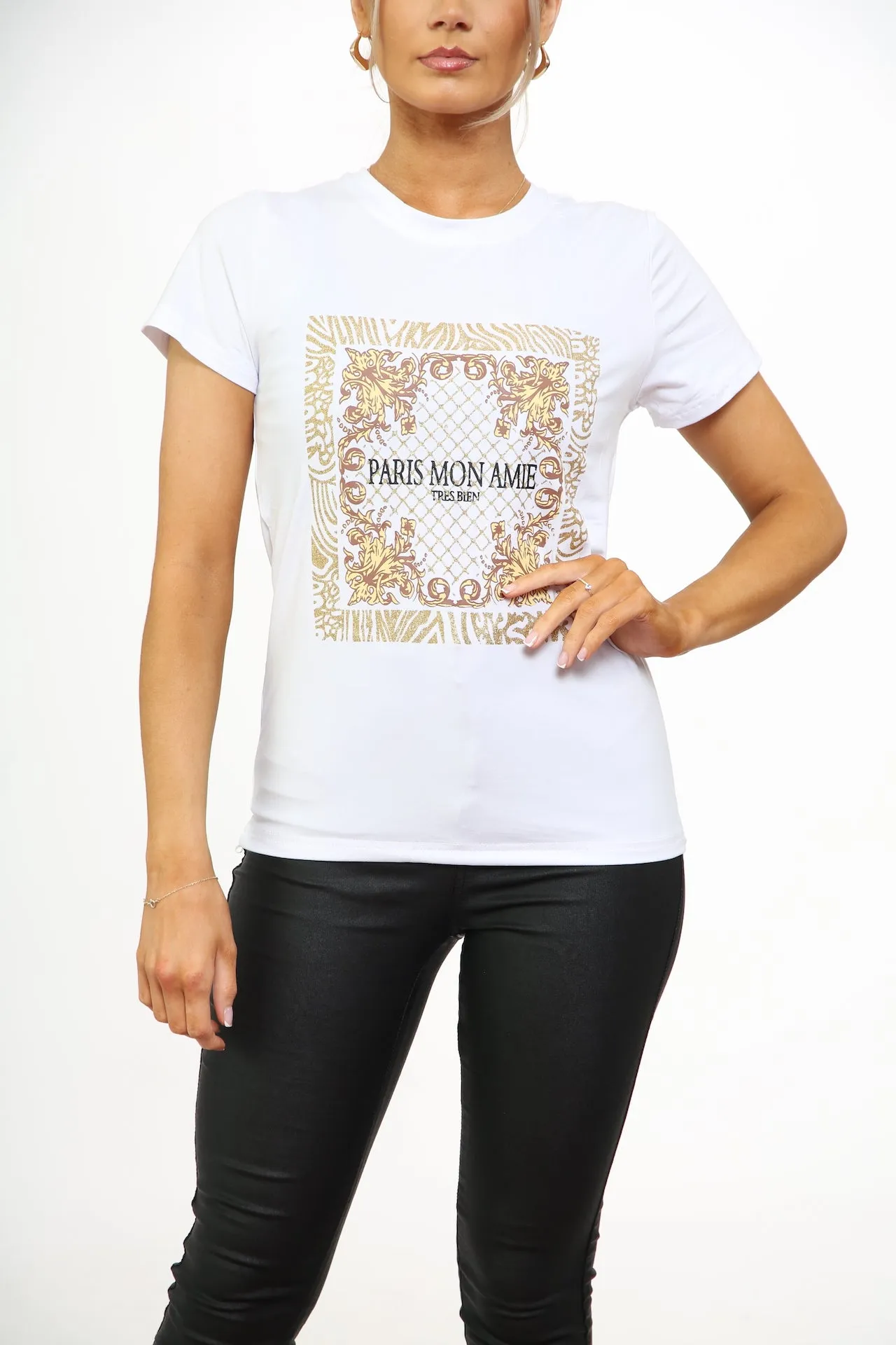 'PARIS MON AMIE ' SLOGAN PRINT T-SHIRT sold by Denimwise product image thumbnail 3