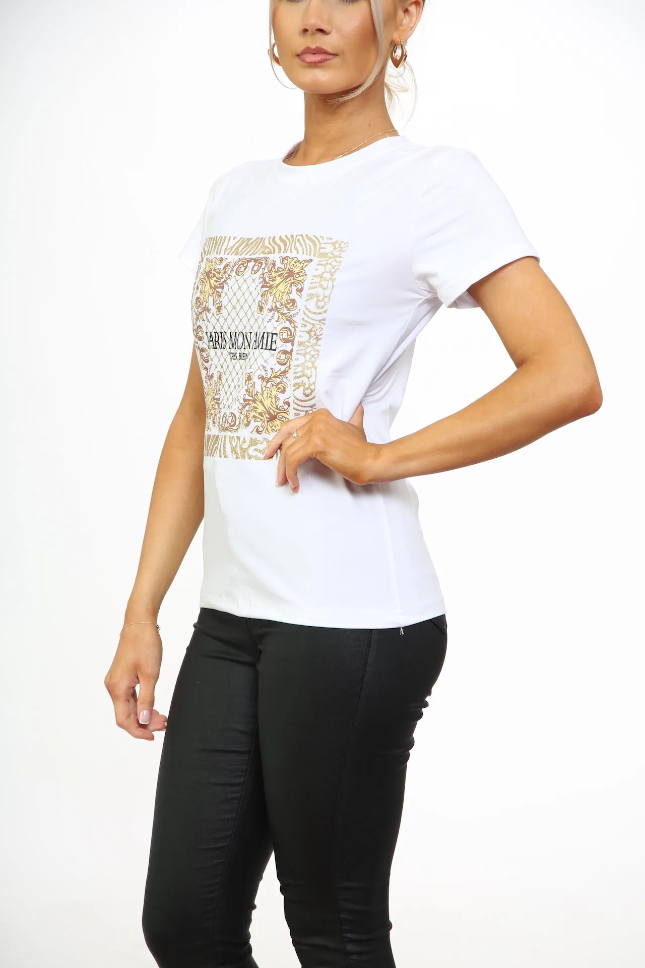 'PARIS MON AMIE ' SLOGAN PRINT T-SHIRT sold by Denimwise product image thumbnail 2