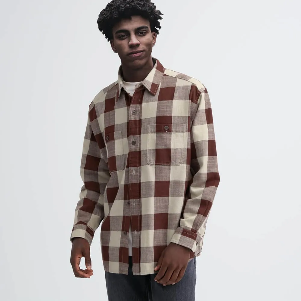 Plaid Performance Flannel Workshirt Dark red sold by IslandHaze