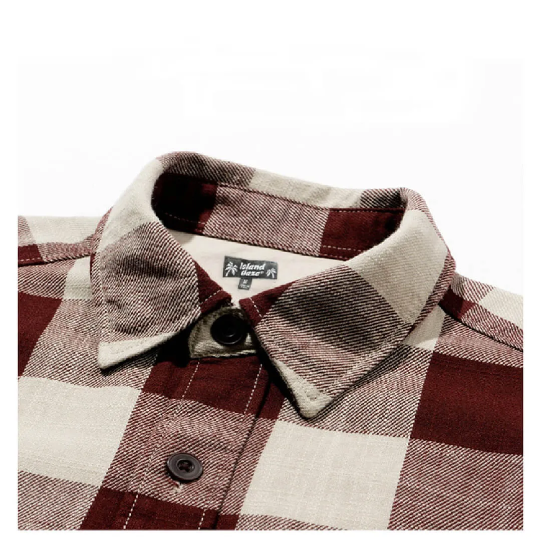 Plaid Performance Flannel Workshirt Dark red sold by IslandHaze product image thumbnail 2