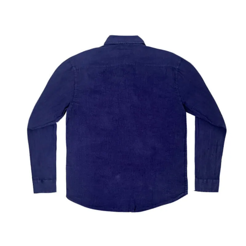 Hawaiian Linen Long Sleeve Shirt Royal sold by IslandHaze product image thumbnail 2