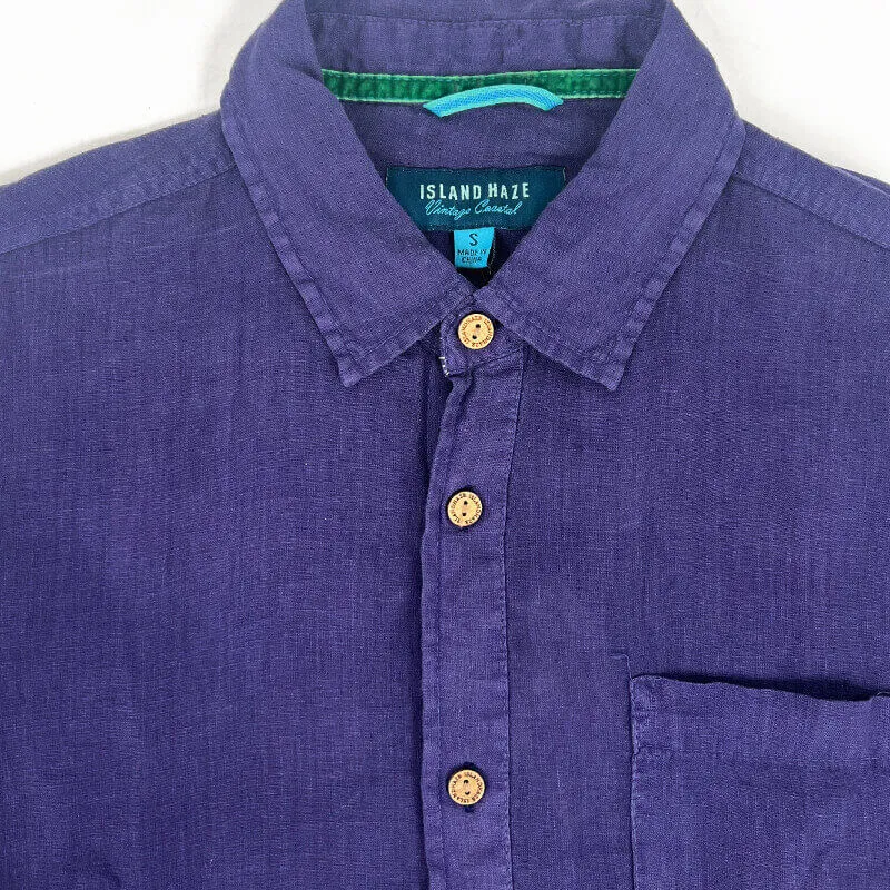 Hawaiian Linen Long Sleeve Shirt Royal sold by IslandHaze product image thumbnail 3