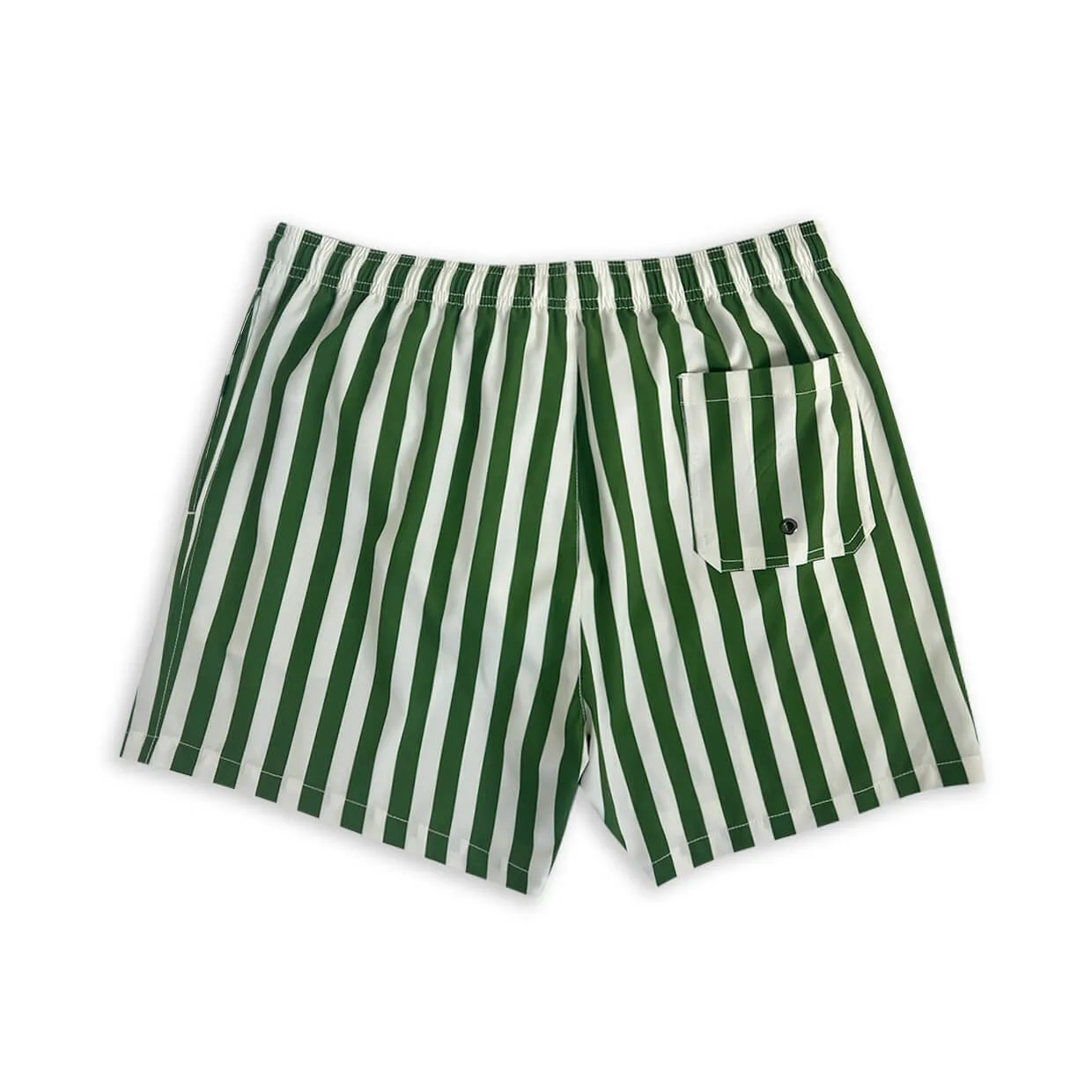 Men's Striped Shorts 5" Swim Trunks-Green sold by IslandHaze product image thumbnail 3