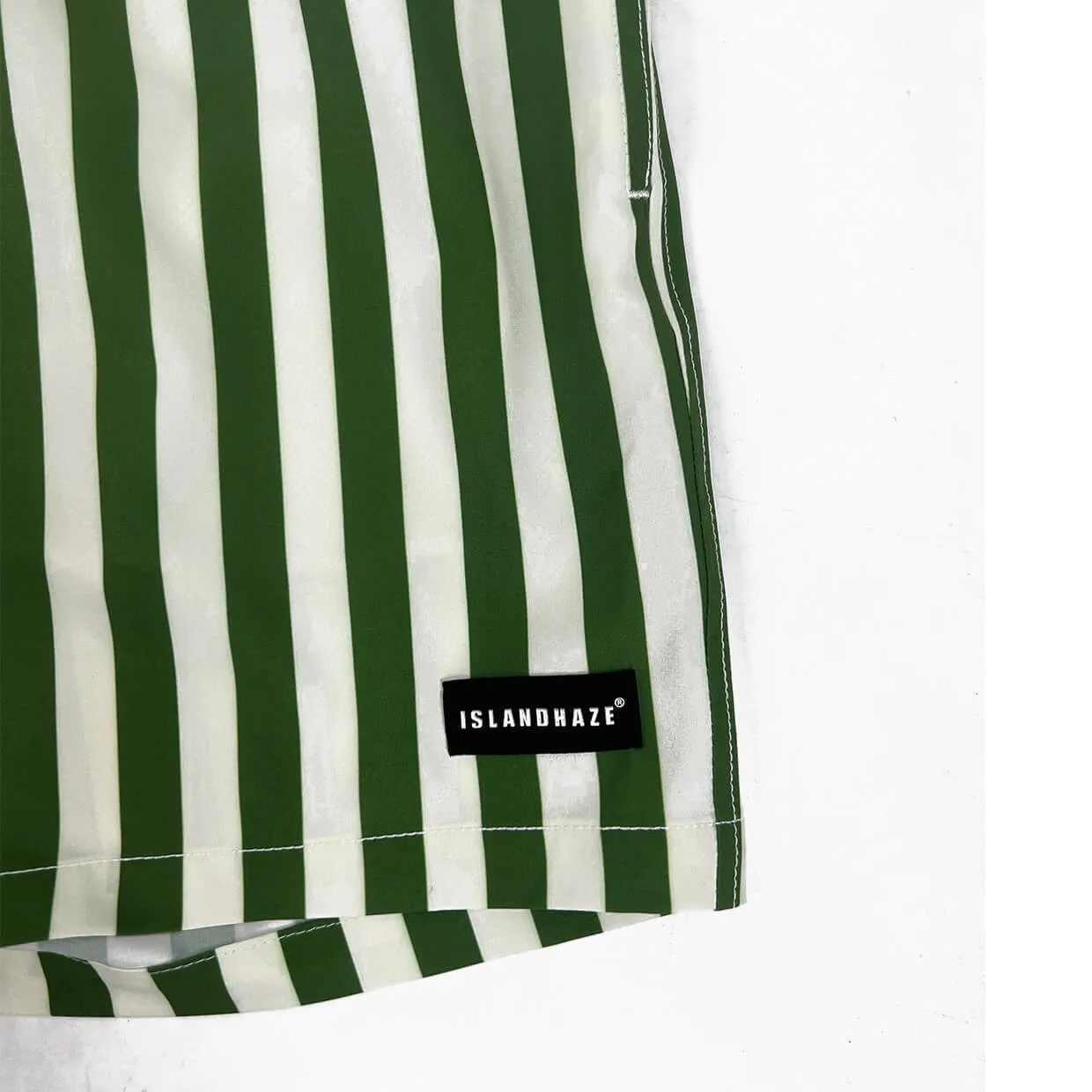 Men's Striped Shorts 5" Swim Trunks-Green sold by IslandHaze product image thumbnail 4