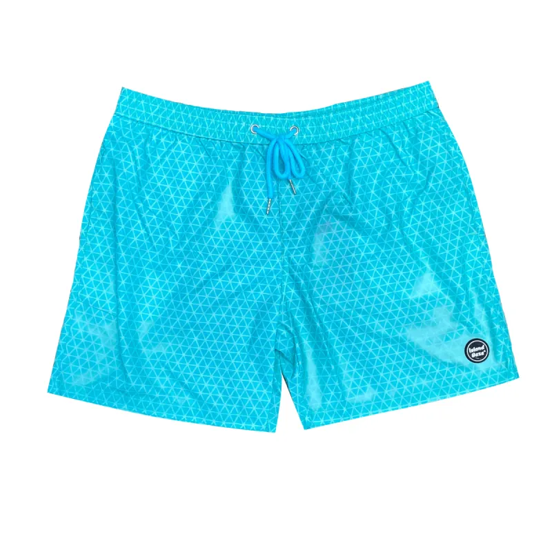 Men's 6 inch Color Changing Swim Trunks-GEOMETRIC RAYS 🔥Summer Sale🔥 sold by IslandHaze