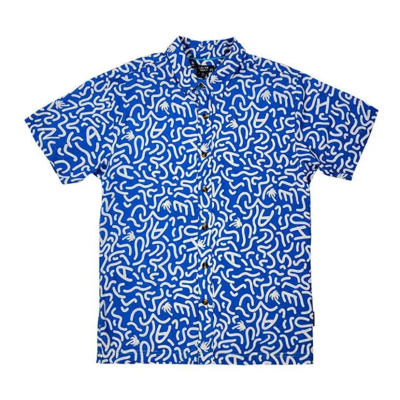 Men's hawaiian beach shirt-Scribbles made by IslandHaze