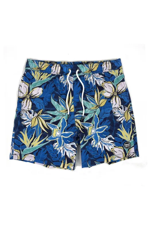 Men's 6'' Stretch Printed Volley Hawaii Swim Trunks-HIDDEN REEF sold by IslandHaze