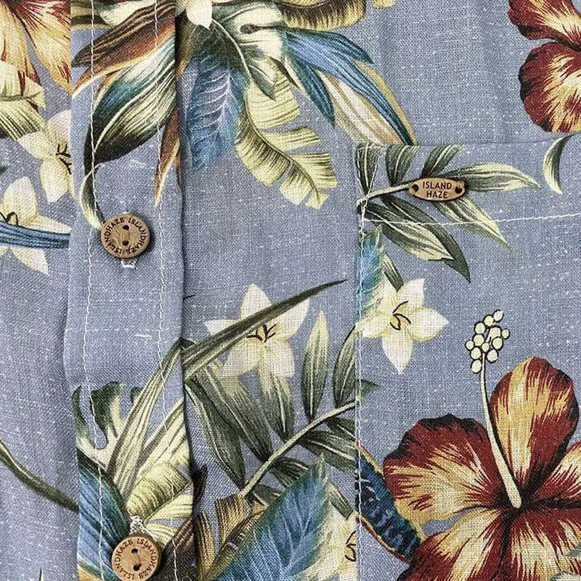 Hawaiian Men's Woven Shirts - 100% Linen - Dahlia sold by IslandHaze product image thumbnail 3