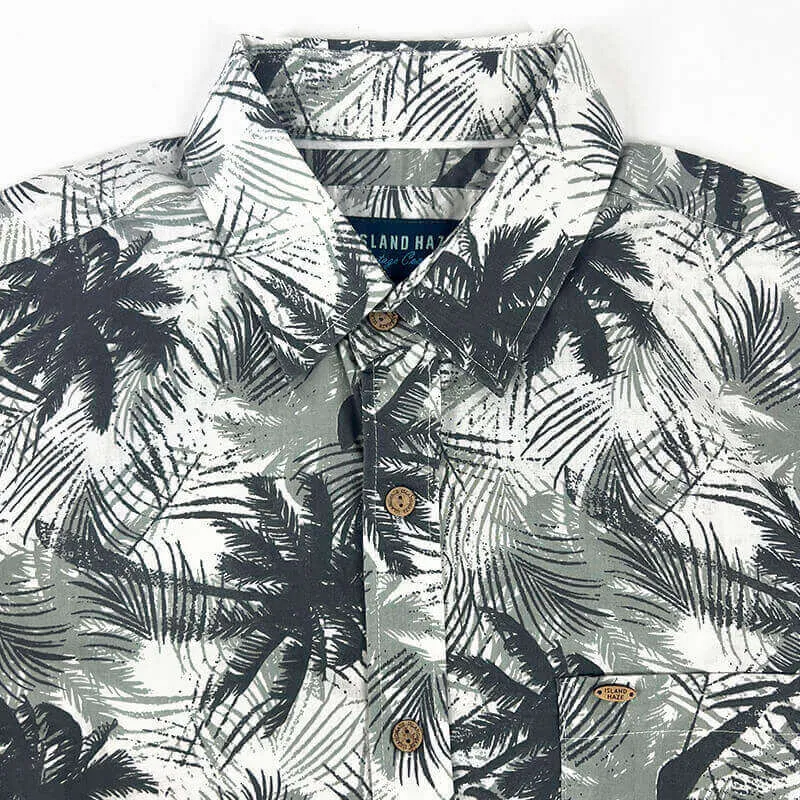 Hawaiian Shirt GreyTropical Shirt Palm trees sold by IslandHaze product image thumbnail 3