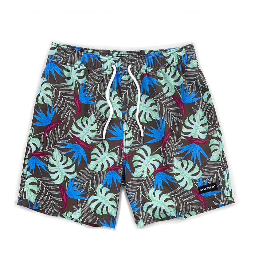 Men's 6'' Stretch Printed Volley Swim Trunks With Pockets-LENO sold by IslandHaze